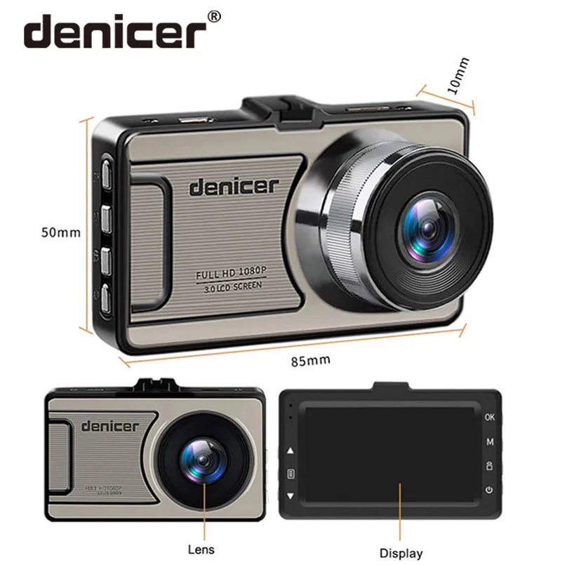 Denicer Dash camera Novatek 96658 Автомобильная камера Full HD 1080P DVR 170 градусов широкоугольный