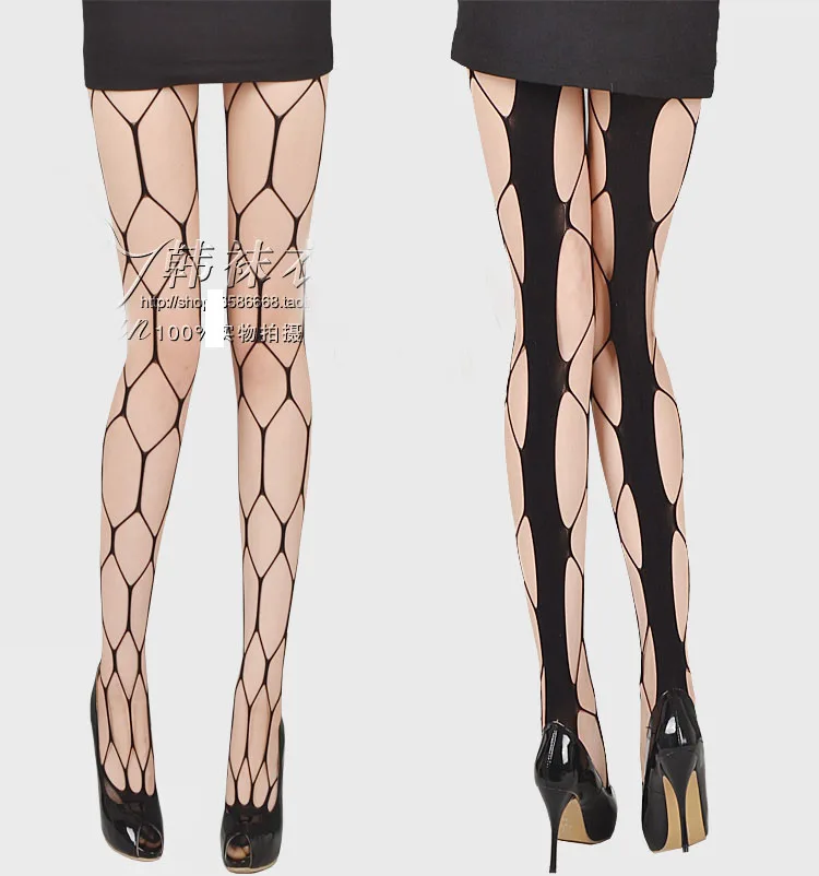 Популярные черные сетчатые ажурные чулки для женщин сексуальное женское белье