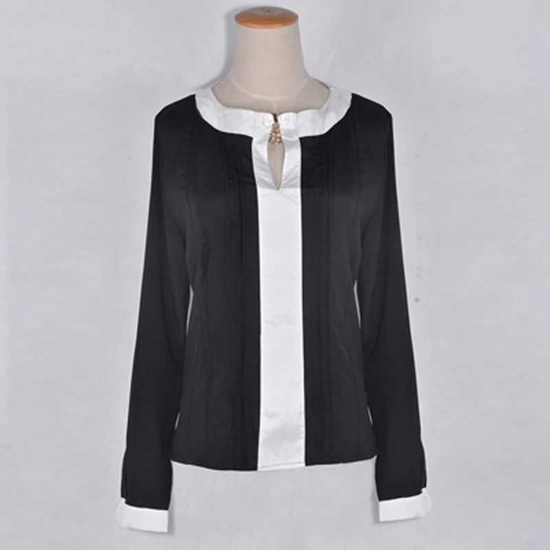Blouse 2015 Summer Style Casual 4 Colors Chiffon Long-sleeve Contrast Color Patchwork Bow Hollow-out Shirt Women Tops WCX497 |