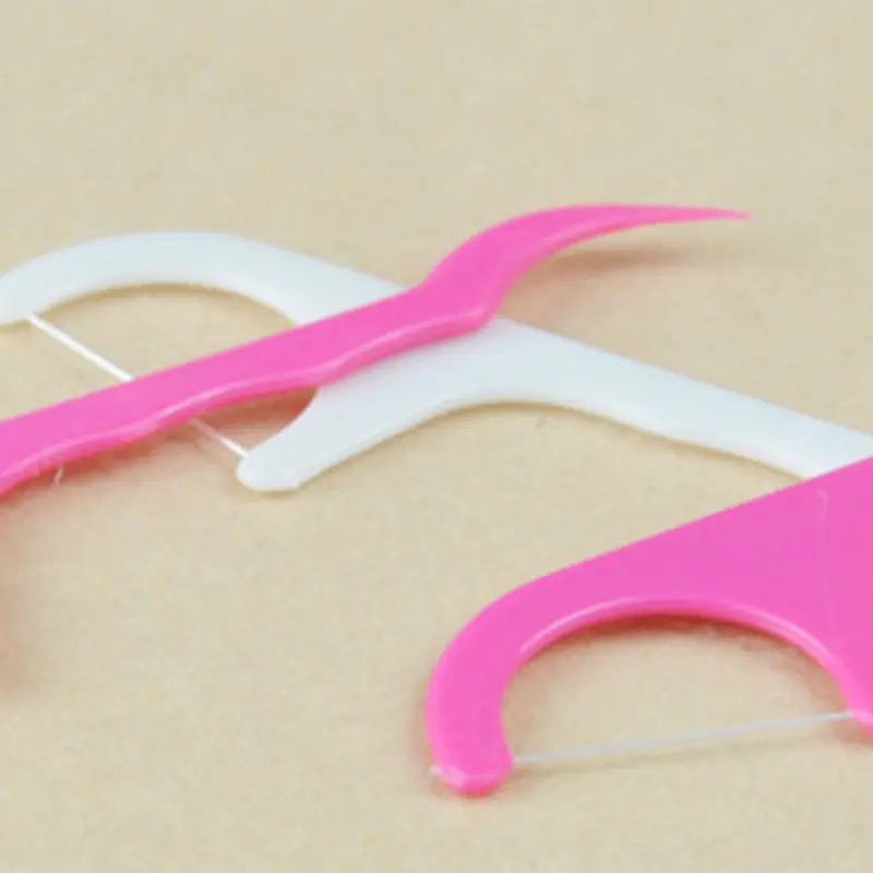 50 шт. пластиковый стоматологический Стик для зубной нити нейлоновая проволока