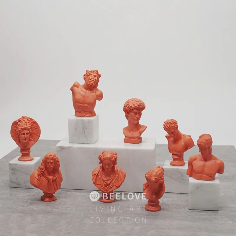 

19Pcs/set Athena Venus Apollo Voltaire David Zeus Hera Agrippa Statue Art Resin Craft Bust Mini Figurine Home Decoration R404