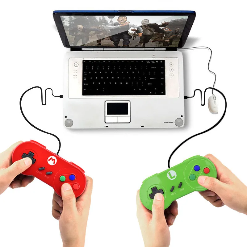 Пользовательский игровой контроллер 3 цвета Проводной USB геймпад джойстик для 8 битных игр для ПК и Mac для Windows 7/10