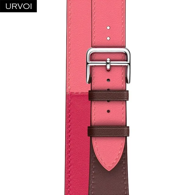 Bordeaux R R URVOI Double Tour для apple watch series 3 2 1 роскошный ремешок для iwatch Ремень Высокое качество Натуральная кожа петля обертывания 38 42 мм - Цвет ремешка: Bordeaux R R