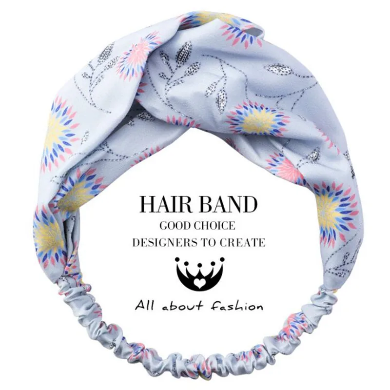 Повязка на голову с цветочным принтом эластичная повязка тюрбаном аксессуары