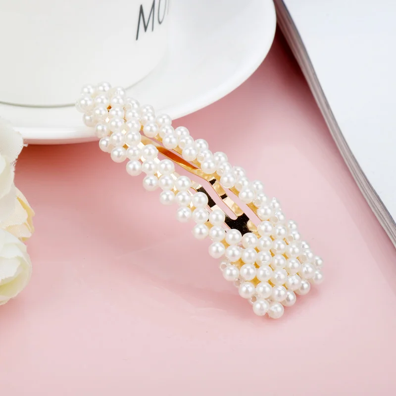 Женская заколка для волос с жемчугом элегантная Заколка пряжка в Корейском стиле