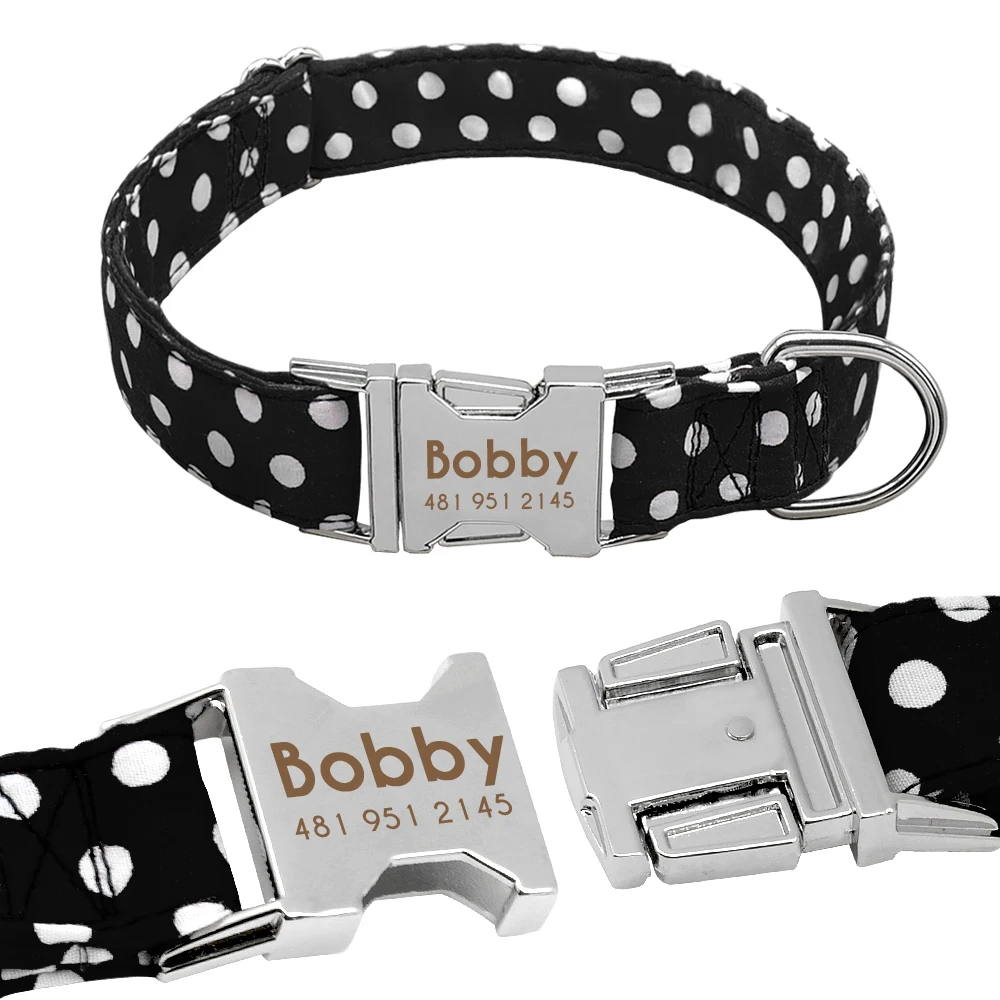 Персонализированный ошейник для собак в горошек нейлоновые ошейники питомцев