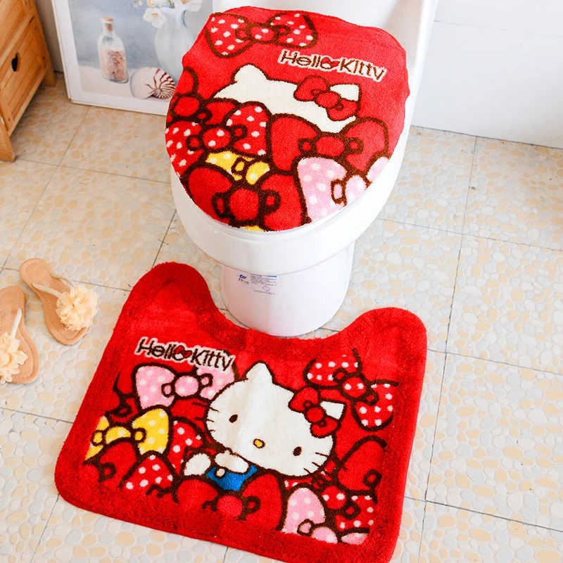 bathroom plush toilet set cover wc seat cover bath mat closestool lid cover 3pcsset toilet seat cushion ring free global shipping