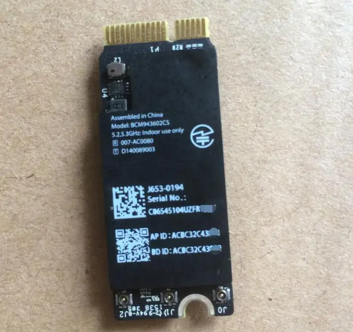 Карта TPFEEL TOP SPEED Wifi для Macbook Pro Retina A1425 A1502 A1398 802.11ac Bluetooth 4 0 BCM943602CS|wifi card|bluetooth cardcard wifi |
