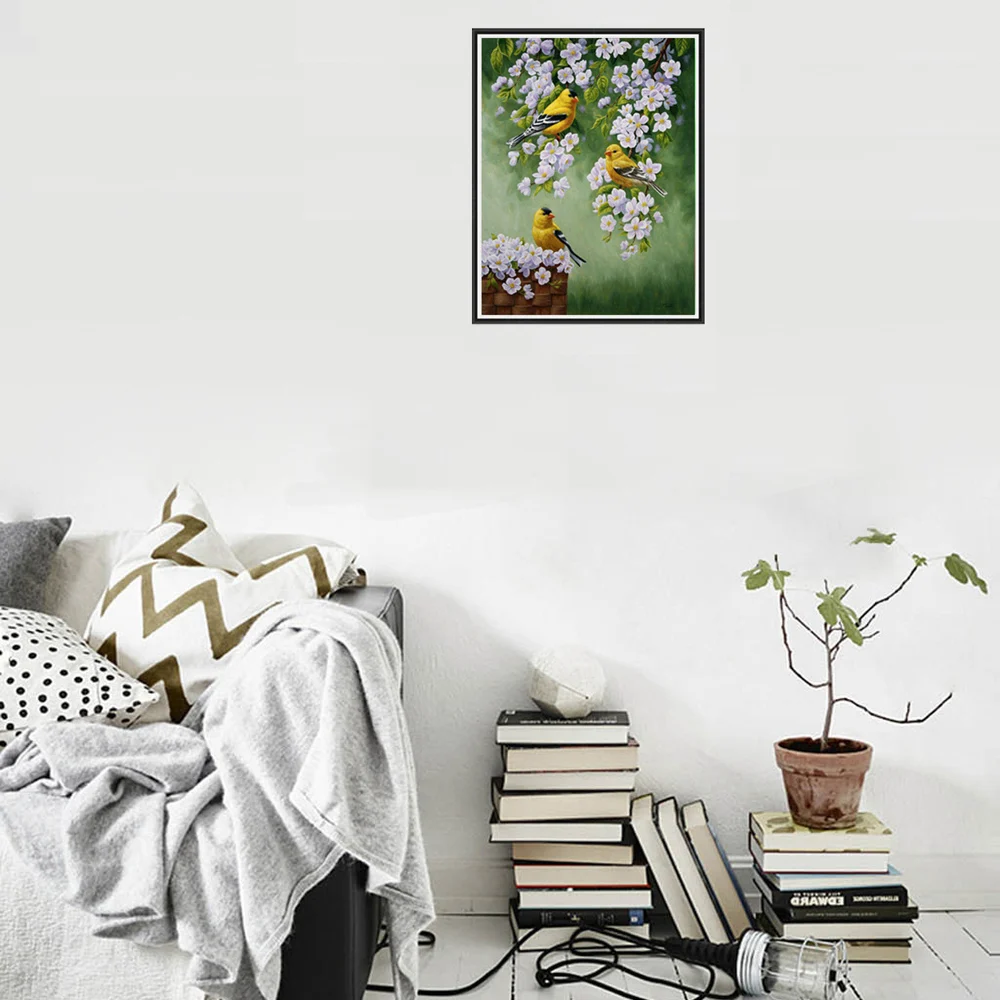 Алмазная живопись 5d сделай сам цветы и птицы картина из страз бриллиантовые