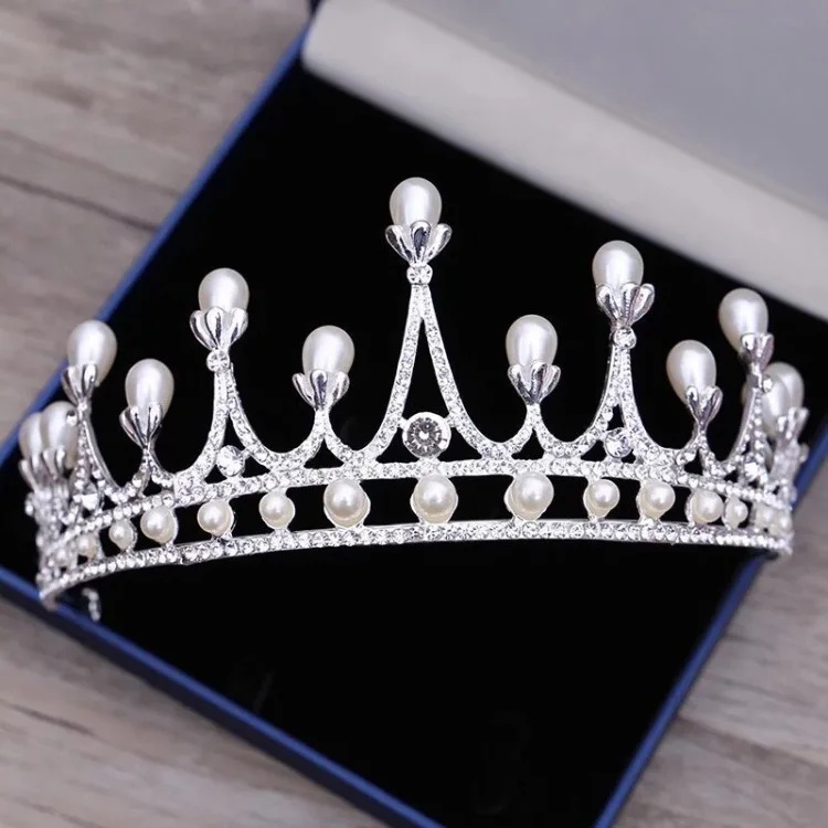 

New Style Princess Birthday Crown White Pearl Hairwear Bridal Wedding Dress Accessories