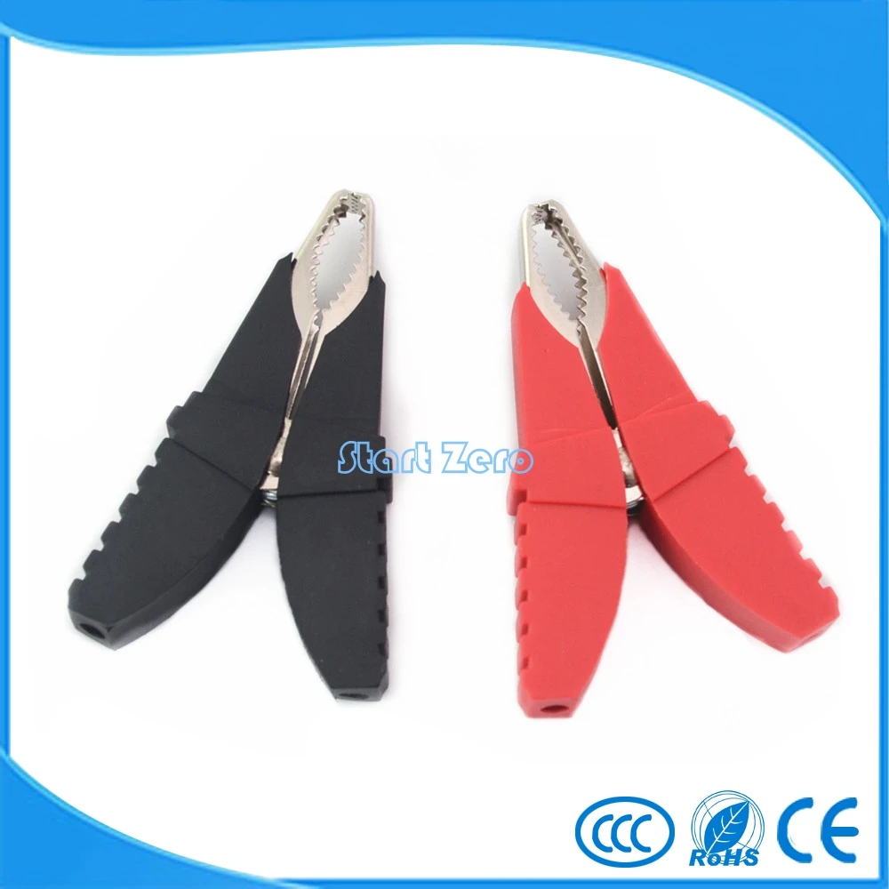 2 шт. изоляционный зажим типа крокодил для автомобильного аккумулятора тестового