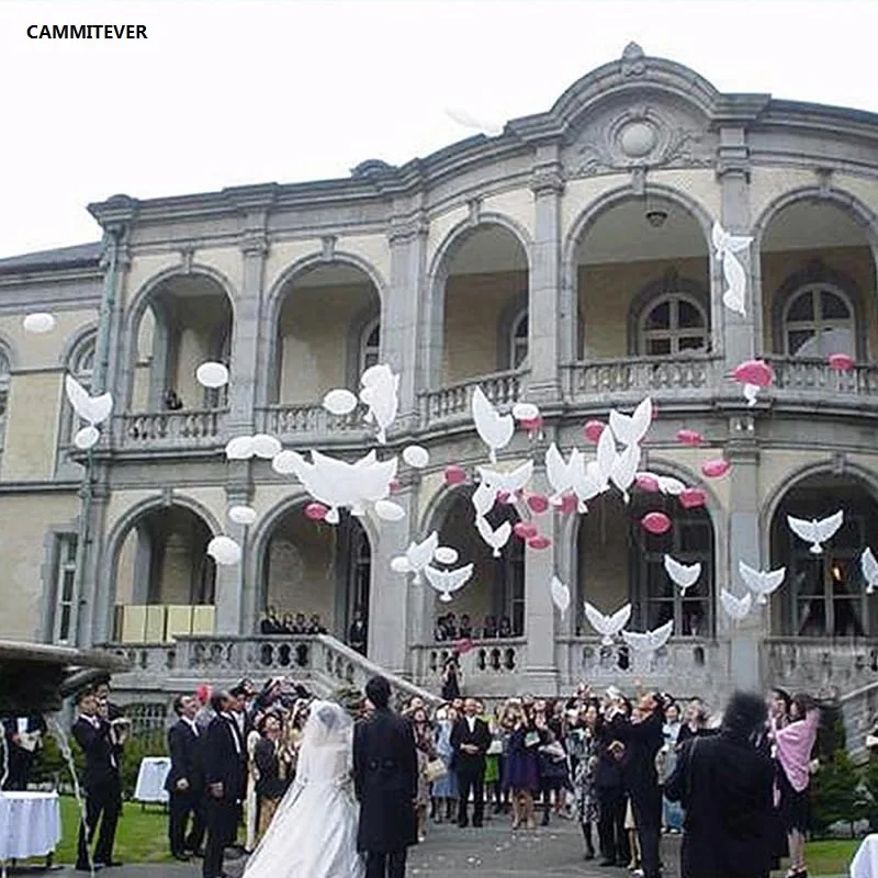 CAMMITEVER 2PCS 105x56CM Pigeon Balloon Eco-friendly Peace Balloons Wedding Party Decor Biodegradable Foil Helium Globos - купить по