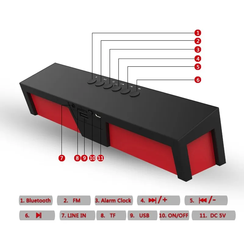 Sdy-019 большой мощности портативный беспроводной bluetooth-спикер 10 Вт стерео аудио