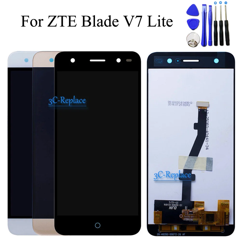 Черный/белый/золотистый сенсорный экран для ZTE Blade V7 Lite LTE дигитайзер + ЖК дисплей в