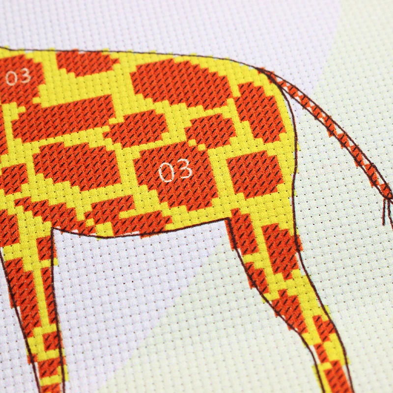 GLymg Handmade Needlework Cotton Embroidered Cross-stitching Painting Cross stitch Thread Color Deer Cartoon Animal Home Decor | Дом и сад