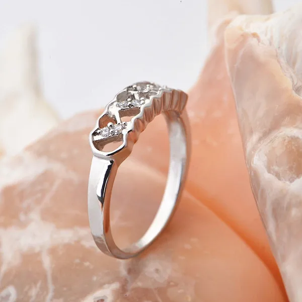 Кольцо из стерлингового серебра 925 пробы с кубическим цирконием Женское кольцо