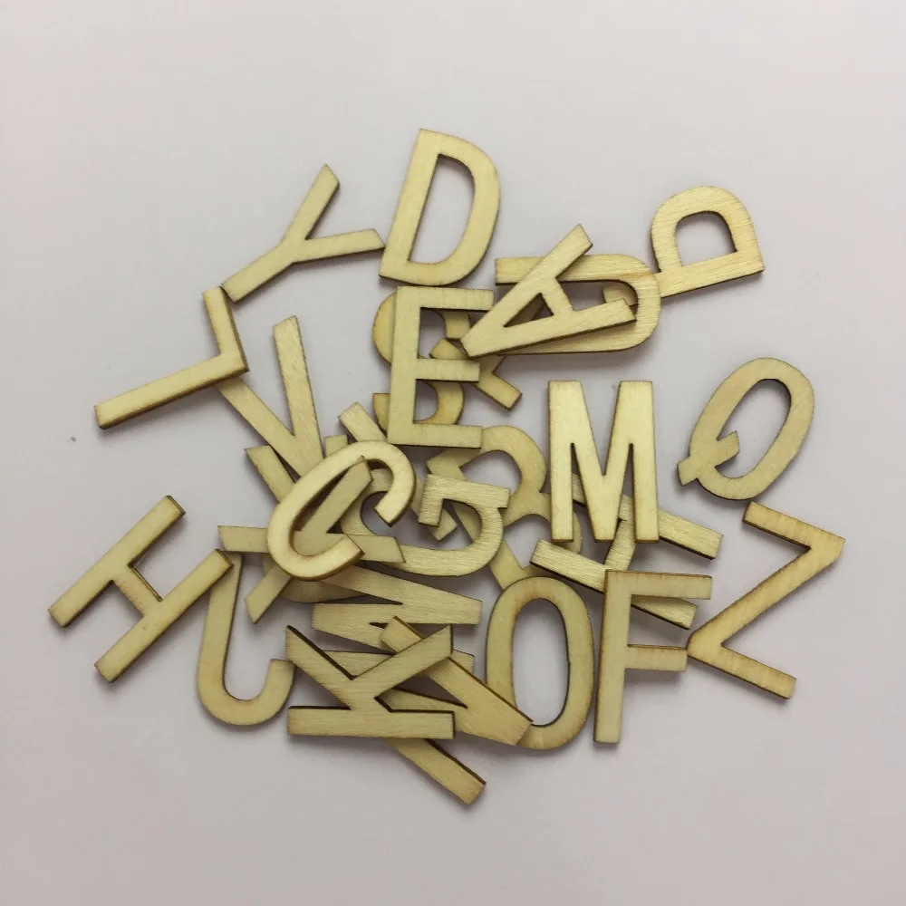 Happymems 52 шт./компл. измерений в пределах 2-3 см A-Z английские слова для День рождения или фон для фотографирования свадеб и надписью "сделай сам" Изделия из дерева украшения Деревянный Письмо