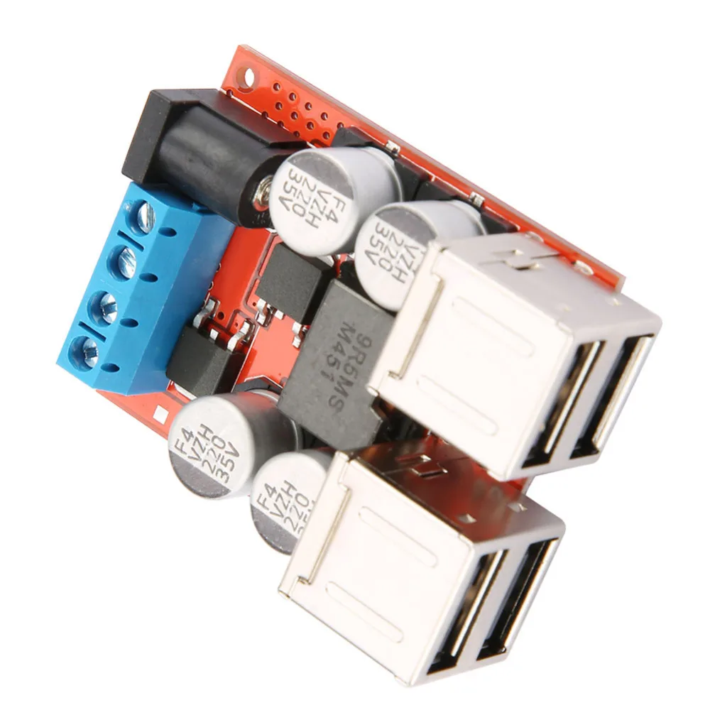 DC понижающее напряжение питания понижающий модуль автомобиля 12V 24V 8 35V до 5V 8A 4 USB