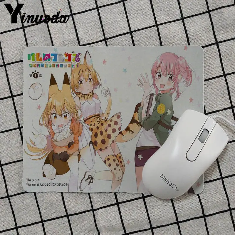 No Lock Edge18x22cm Yinuoda Kemono Friends африканская Дикая собака аниме резиновая мышь прочный Настольный коврик для мыши резиновый ПК компьютерный игровой коврик для мыши - Цвет: No Lock Edge18x22cm