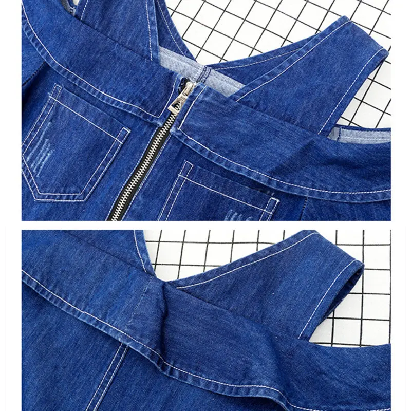 

Girls Denim Dress 2020 New Fashion Off-Shoulder Fly Sleeve Girls Princess Dress Toddler Girl Party Dress Girls Jeans Dress 5-12Y