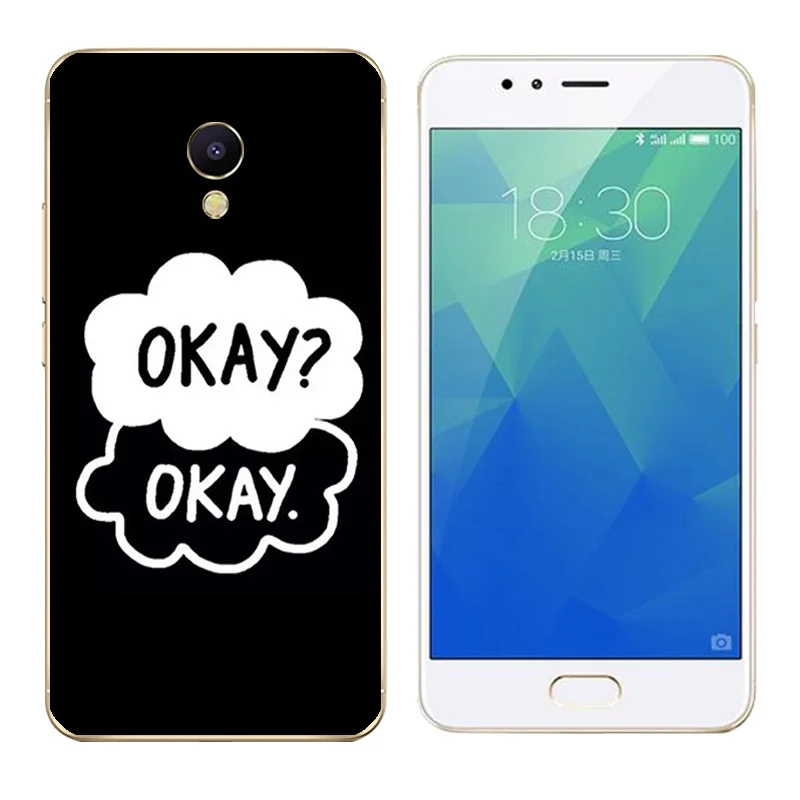Cases for Meizu M5S mini Black Letters Printing Meilan5S Phone Shell Transparent 5.2 inch Soft Silicone Meizu5s |