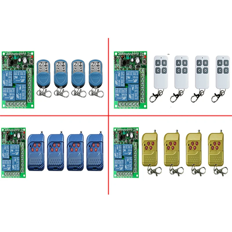 Универсальный DC 12V 24V 10A реле 4CH 4 CH Беспроводной RF пульт дистанционного управления