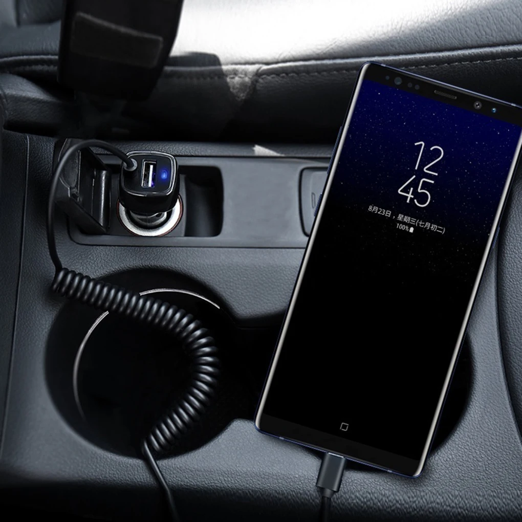 Автомобильное usb-устройство для зарядки телефона Автомобильное USB зарядное устройство Быстрая Зарядка Micro usb type C кабель освещения для iPhone для samsung