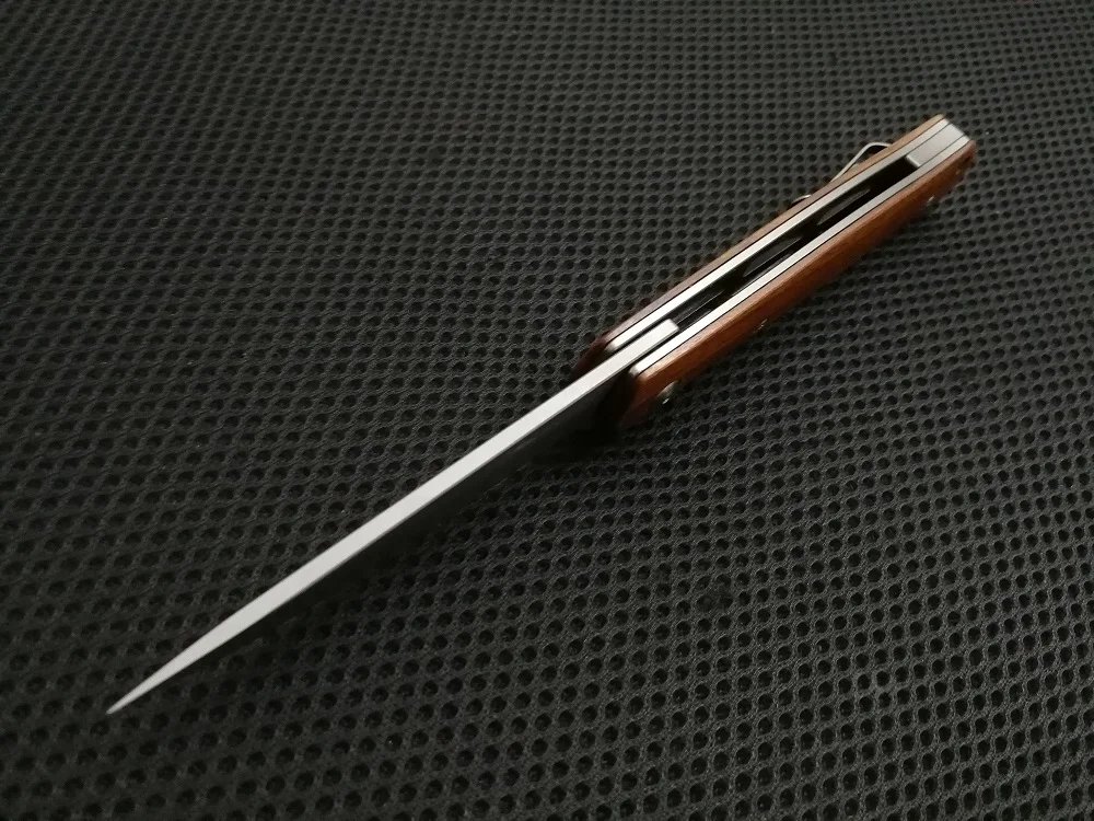 Военный складной нож марки JohnnyJamie D2 стальной Простой с деревянной ручкой