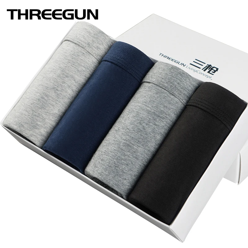 THREEGUN 4шт/много мужчин боксер Ультра мягкий дышащий модальные нижнее белье