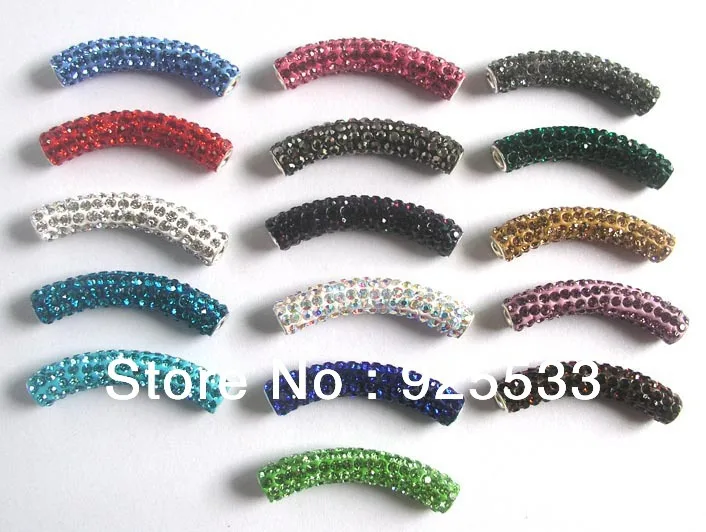 Бесплатная доставка 20 шт. 8x45 мм Разноцветные длинные бусины с кристаллами и