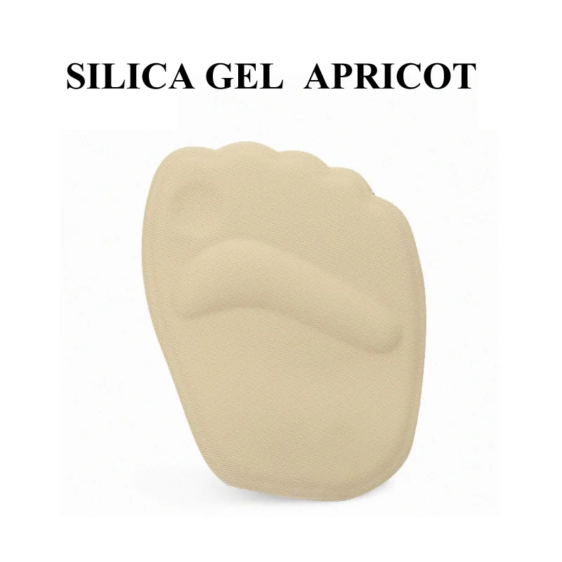 Silica Gel Apricot Sunvo 3D Силиконовая гелевая подушечка под стопу для женщин высокие вставки под пятки передние стельки уменьшают трение Массаж Уход за ногами обувь колодки - Цвет: Silica Gel Apricot