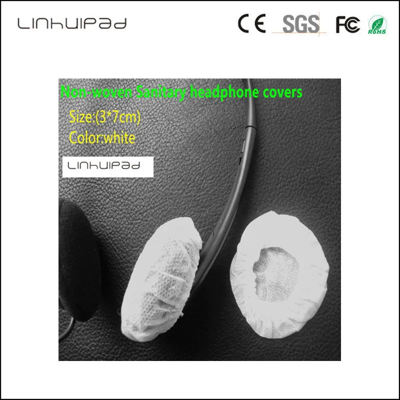 

linhuipad 6-7cm White Non Woven Disposable Sanitary Headphone Cover ear cushion for call center headsets 5000 PCS Fedex shipping