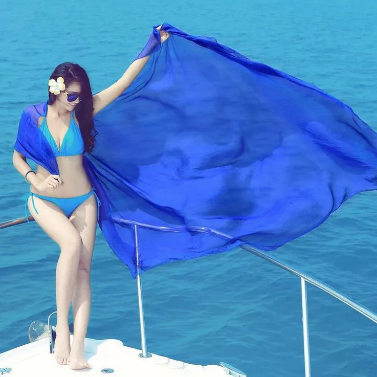 2019 Cheap Summer Style Fold Chiffon Scarf Uneven Mantillas Ladies Scarves Beach Towels And Shawls |