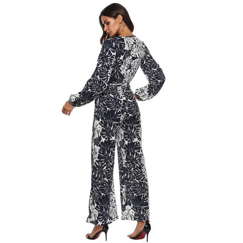 Женский шифоновый комбинезон с принтом облегающие повседневные комбинезоны