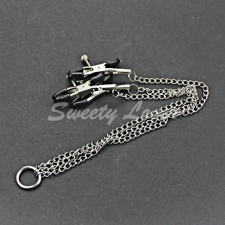 Секс продукты металлический ниппель Зажимы с цепочкой из нержавеющей стали