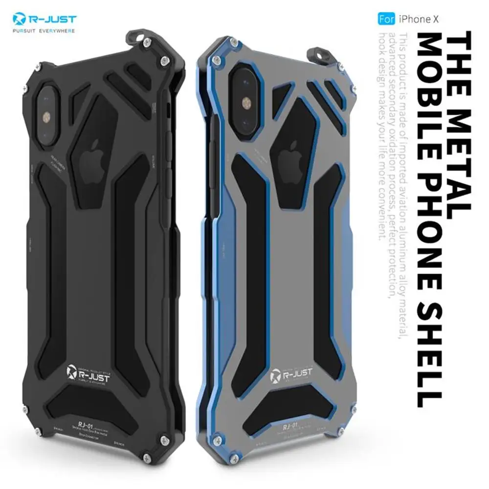Для iphone х чехол для телефона R-JUST Gundam Алюминий Металл противоударный Рамка бампер