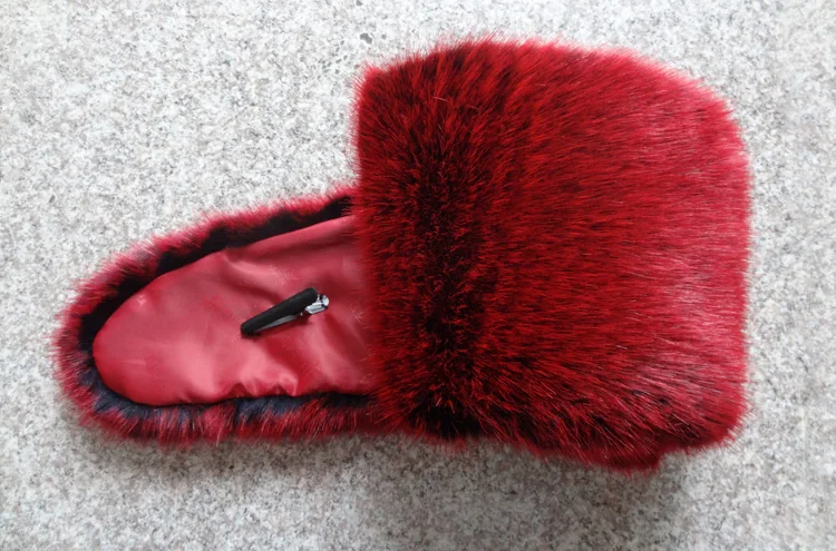 Новое поступление женские шарфы из искусственного лисьего меха коричневые/винно