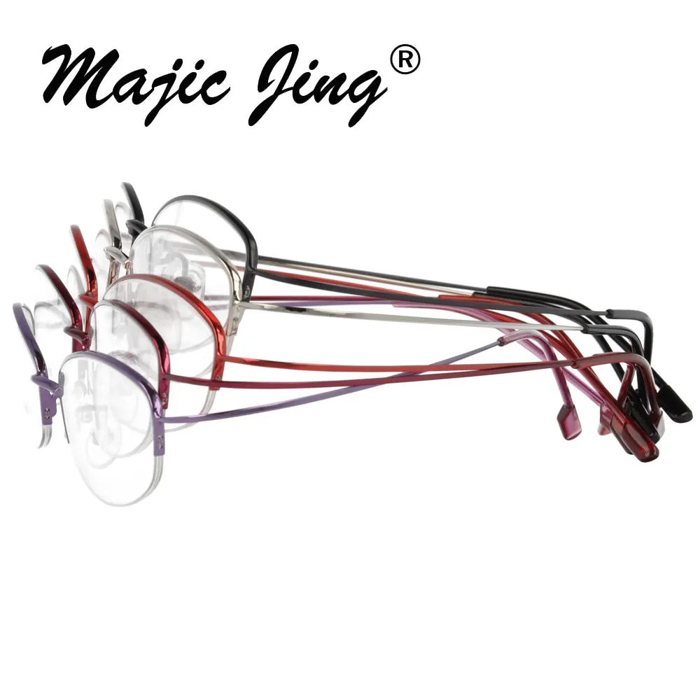 Металлические Очки Magic Jing с памятью оптические оправы половинчатая оправа