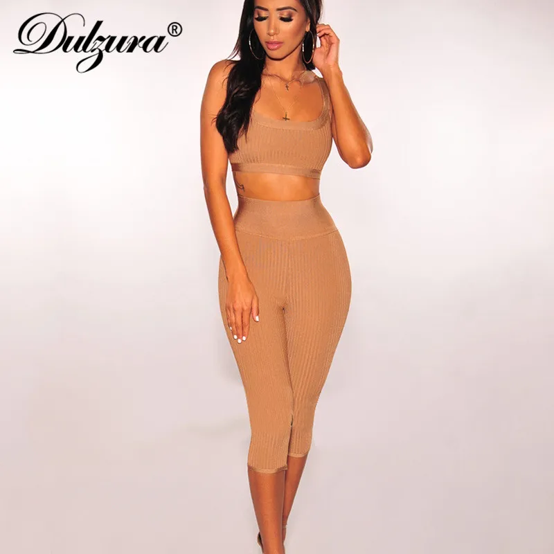 Dulzura/2019 летний женский костюм из двух предметов спортивный одежда больших