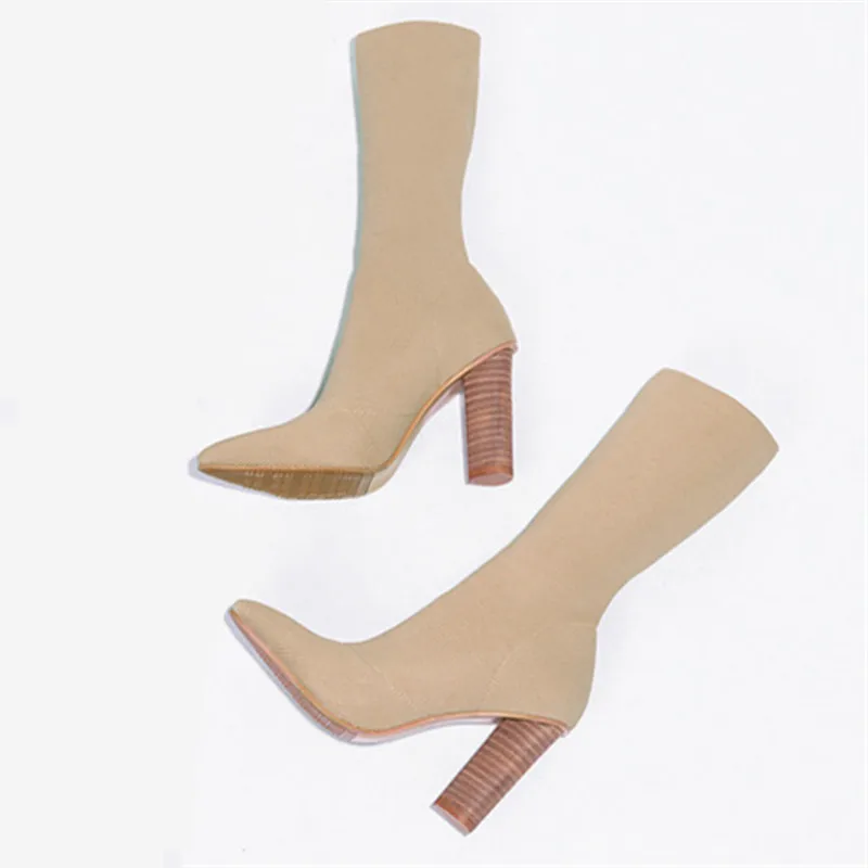 Prova Perfetto растягивающиеся тканевые ботильоны для женщин на высоком массивном