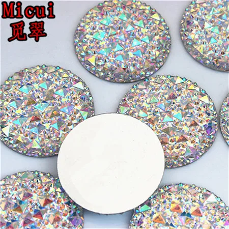 Crystal AB Michui 5 шт. 35 мм Кристалл AB большой размер круглые полимерные стразы с плоской задней стороной Кристаллы Камень без горячей фиксации DIY Скрапбукинг ремесла MC242 - Цвет: Crystal AB