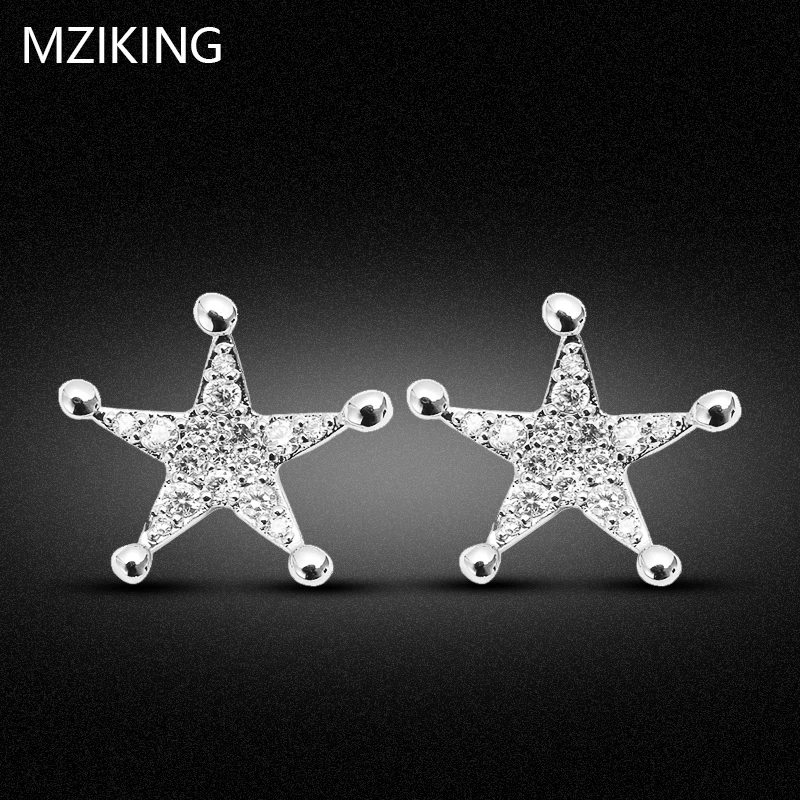 Mziking 2020 новые серьги с цирконием в форме звезды для женщин s925 гвоздики Подвески