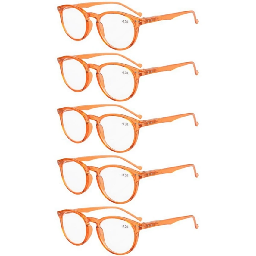 5 pcs Orange R071 Eyekepper 5-Pack овальные круглые пружинные петли очки для чтения включает в себя солнечные считыватели+ 0,00-+ 4,00 - Цвет оправы: 5 pcs Orange