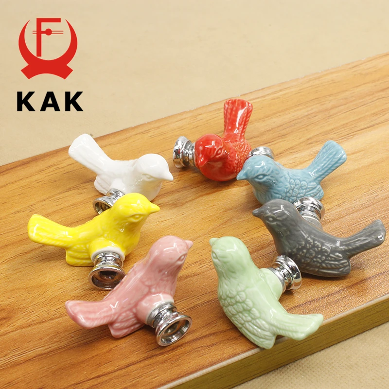 KAK керамические ручки для ящика в виде голубей 3D шкафа птицы Необычные Модные