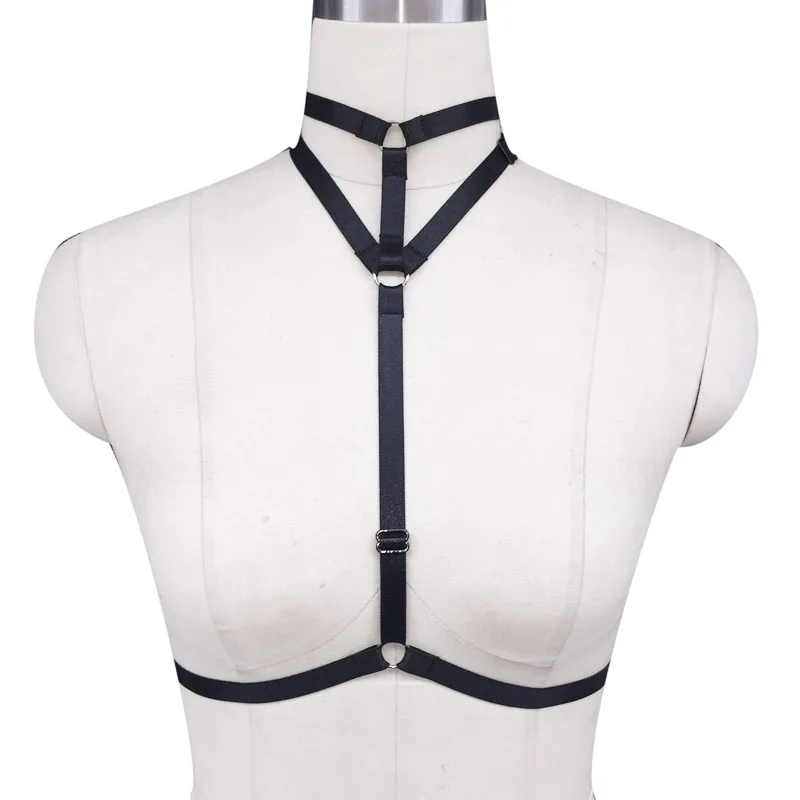 Экзотическая одежда черный женский бюстгальтер на бретельках готический стиль