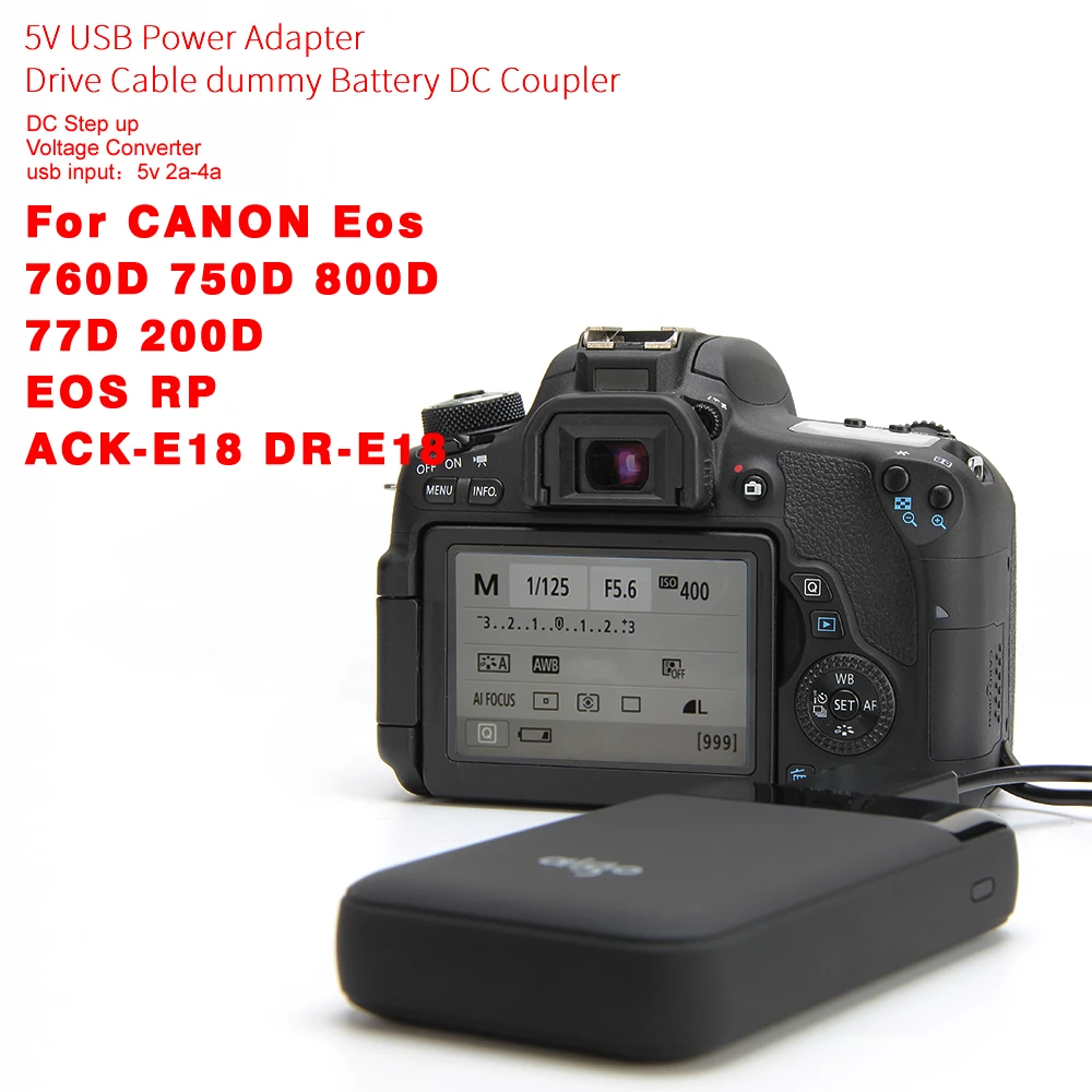 Фото ACK-E18 DR-E18 адаптер питания, USB-кабель, LP-E17, муляж, батарея для Canon EOS 750D 760D 77D 800D 200D Rebel SL2 Kiss X8i T6i T6S №3