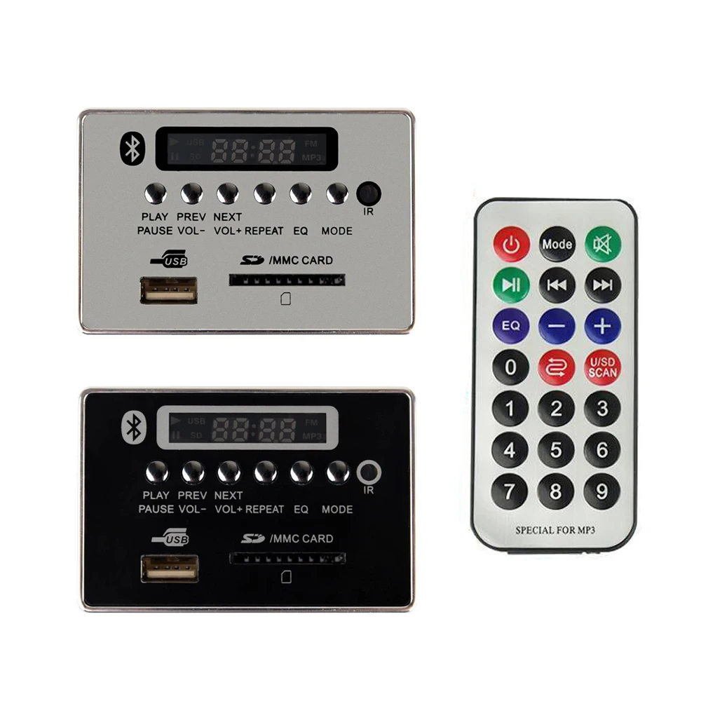 Автомобильный Bluetooth MP3 WMA FM AUX декодер 5-12 В плата аудиомодуль TF SD карта USB радио