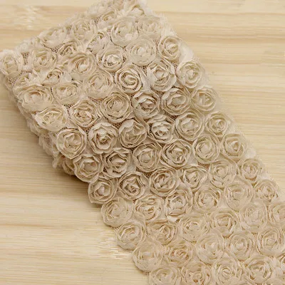 5Yd/лот 14 цветов DIY бант кружевная ткань 6 рядов 3D Роза кружевная отделка телефон красота кружева RS630 - Цвет: Light coffee