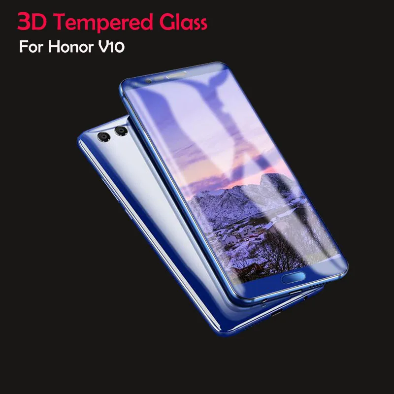 3D 9H закаленное стекло для Huawei Honor V10 Защитная пленка экрана синий черный (5