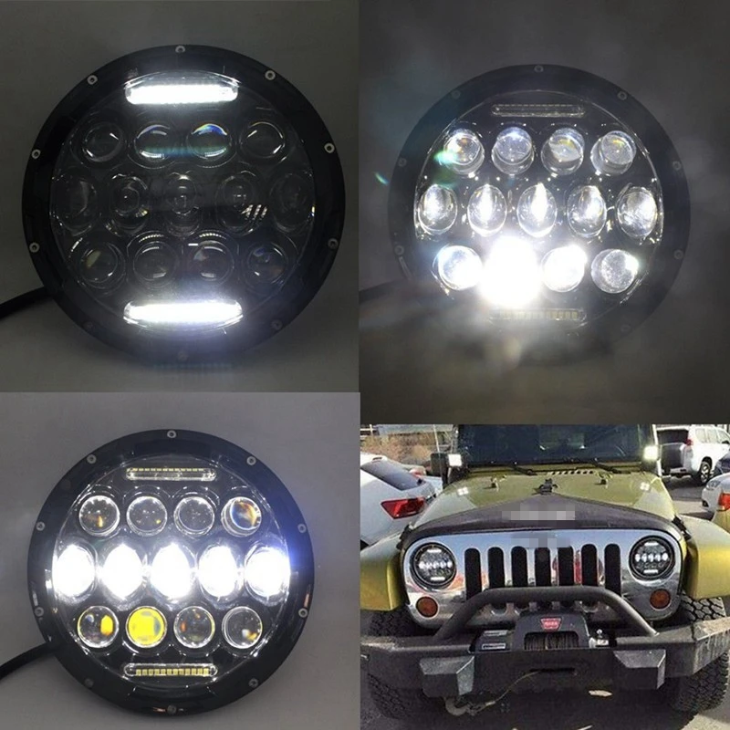 75 Вт 7 &quotсветодиодный головной светильник H4 H13 для Jeep Wrangler JK по низкой цене с 4&quot